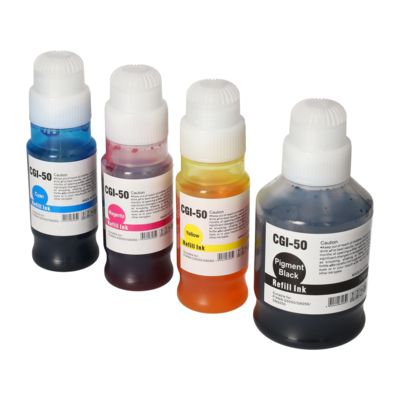 Cartouche compatible Canon GI-50PGBK/C/M/Y - 4 couleurs - Grande capacité - Multipack