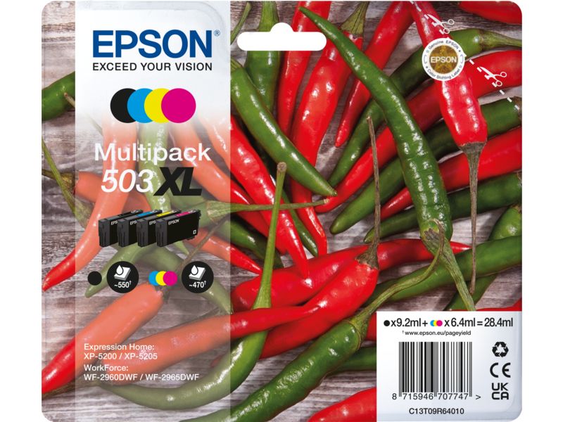 Epson C13T09R64020 (503XL) Inktcartridge 4-kleuren Multipack Hoge capaciteit