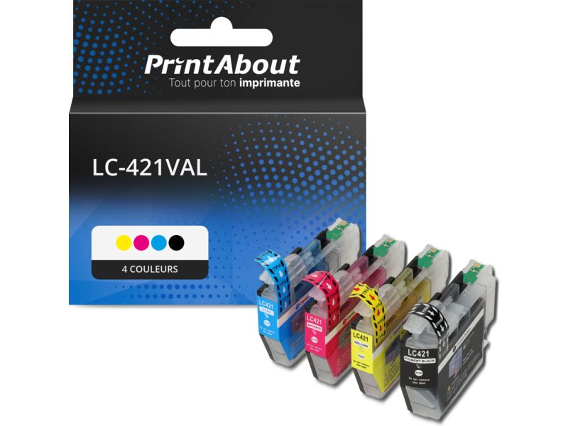 Cartouche compatible Brother LC-421VAL - 4 couleurs - Multipack