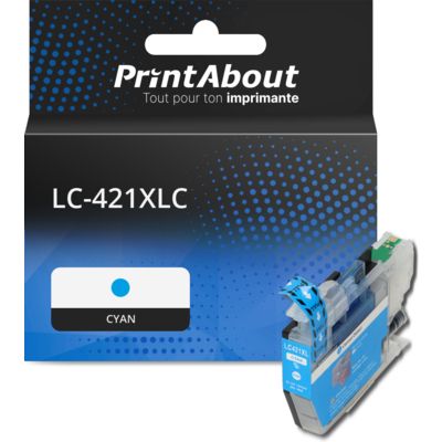 Cartouche compatible Brother LC-421XLC - Cyan - Grande capacité