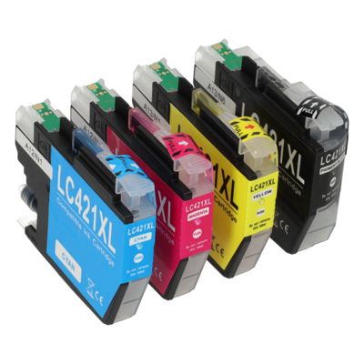 Cartouche compatible Brother LC-421XLVAL - 4 couleurs - Grande capacité - Multipack