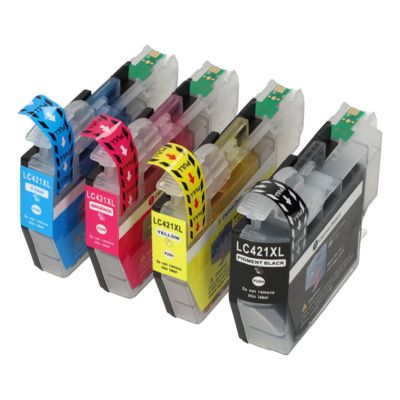 Cartouche compatible Brother LC-421XLVAL - 4 couleurs - Grande capacité - Multipack