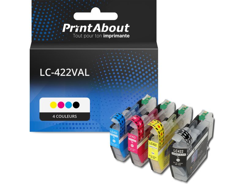 Cartouche compatible Brother LC-422VAL - 4 couleurs - Multipack