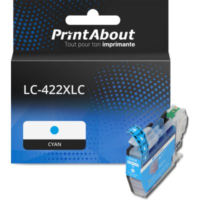 Cartouche compatible Brother LC-422XLC - Cyan - Grande capacité