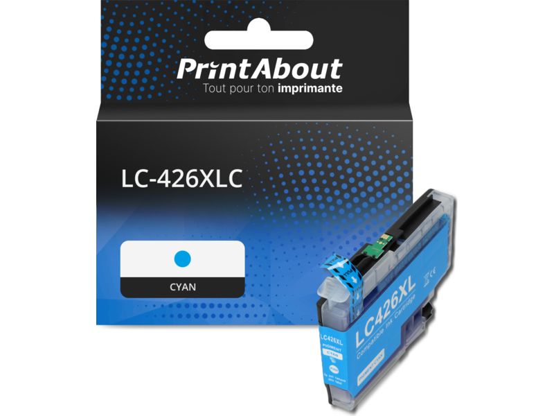 Cartouche compatible Brother LC-426XLC - Cyan - Grande capacité