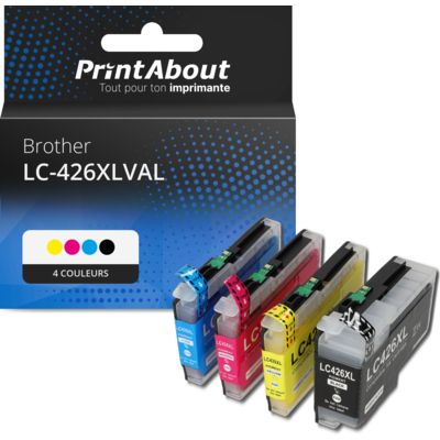 Cartouche compatible Brother LC-426XLVAL - 4 couleurs - Grande capacité - Multipack