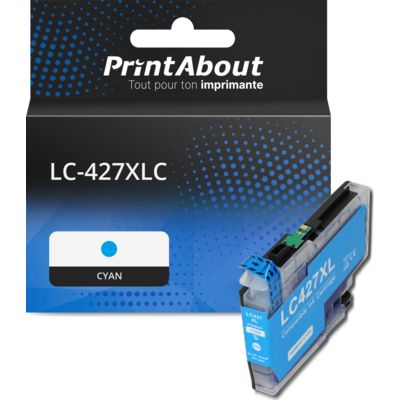 Cartouche compatible Brother LC-427XLC - Cyan - Grande capacité