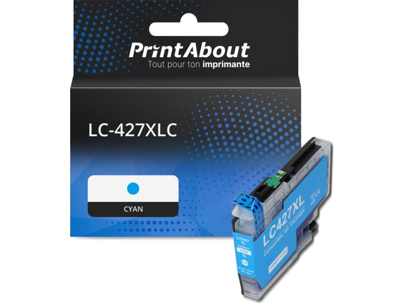Cartouche compatible Brother LC-427XLC - Cyan - Grande capacité
