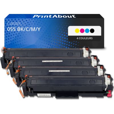 Toner compatible Canon 055 BK/C/M/Y - 4 couleurs - Multipack