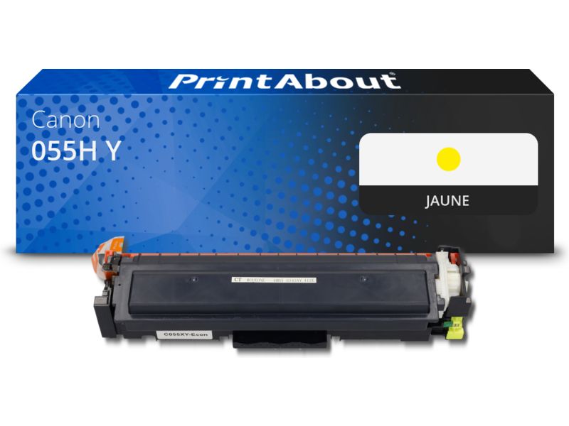 Toner compatible Canon 055H Y - Jaune - Grande capacité