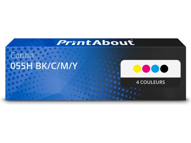 Cartouche compatible Canon 055H BK/C/M/Y - 4 couleurs - Grande capacité - Multipack