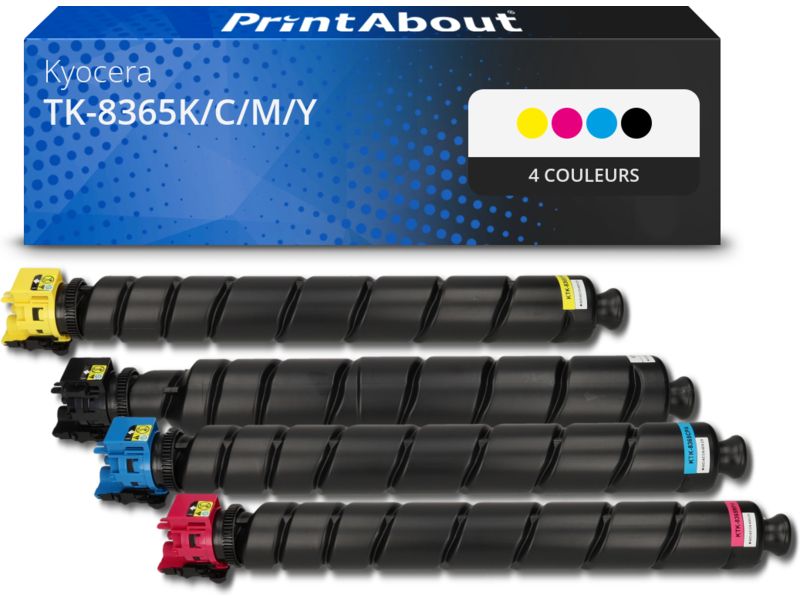 Toner compatible Kyocera TK-8365K/C/M/Y - 4 couleurs - Multipack