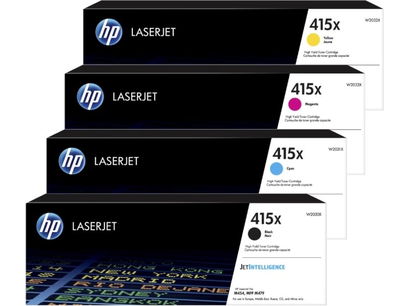 HP 415X (W2030/31/32/33X) Toner 4-kleuren Multipack Hoge capaciteit