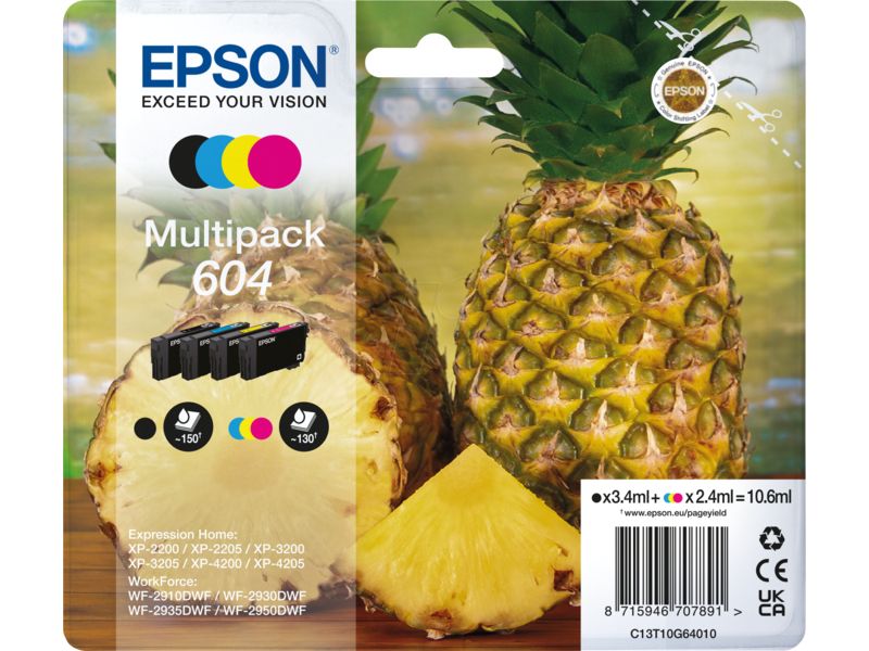 Epson 604 (C13T10G64010) Inktcartridge 4-kleuren Multipack