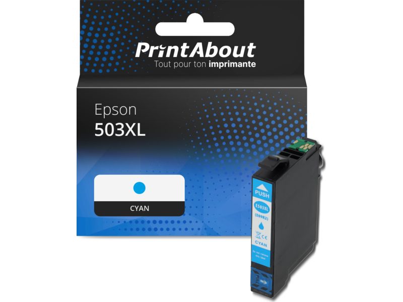 Cartouche compatible Epson 503XL (C13T09R24010) - Cyan - Grande capacité
