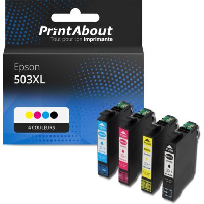 Cartouche compatible Epson 503XL (C13T09R64010) - 4 couleurs - Grande capacité - Multipack