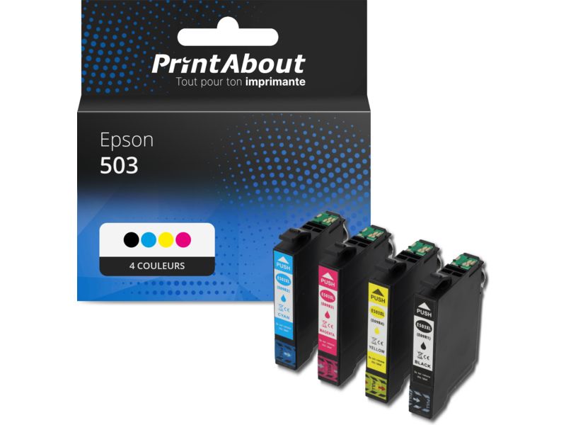 Cartouche compatible Epson 503 (C13T09Q64010) - 4 couleurs - Multipack