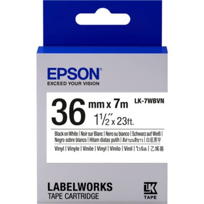 Epson LK-7WBVN - Noir sur blanc - Ruban