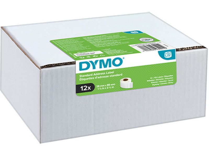 Dymo 2093091 (12 stuks) Etiket Zwart op wit