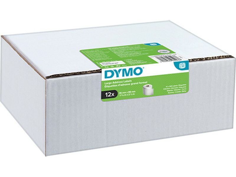 Dymo 2093093 (12 stuks) Etiket Zwart op wit
