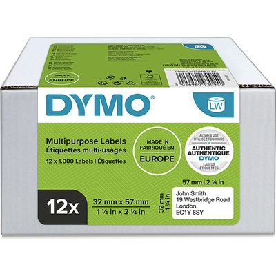 Dymo 2093095 (12 stuks) - Noir sur blanc - Étiquette
