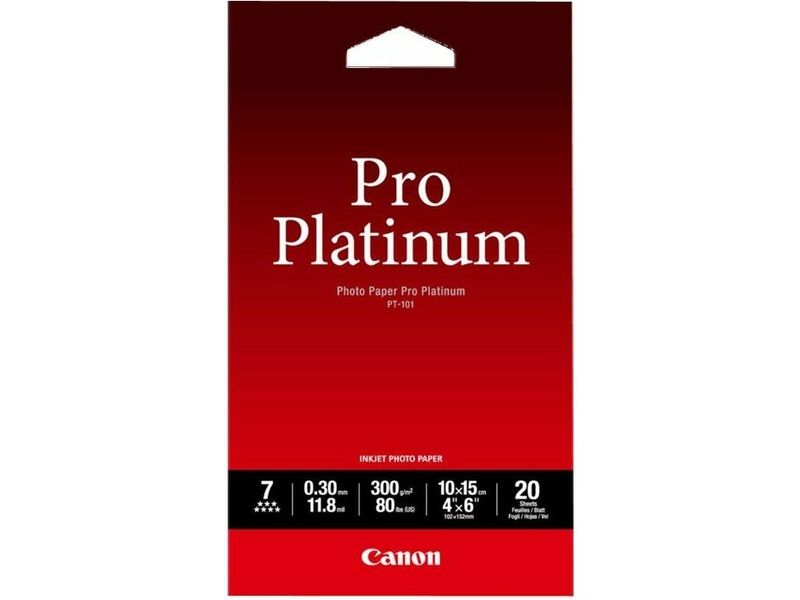 Canon PT-101 photo paper pro platinum 300 grams 10 x 15 cm (20 vel) Fotopapier
