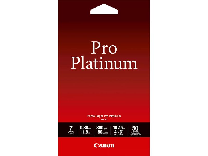 Canon PT-101 Papier Photo Pro Platinium - 50 feuilles format 10 X 15 cm
