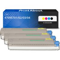 Toner compatible OKI 47095701/02/03/04 - 4 couleurs - Multipack