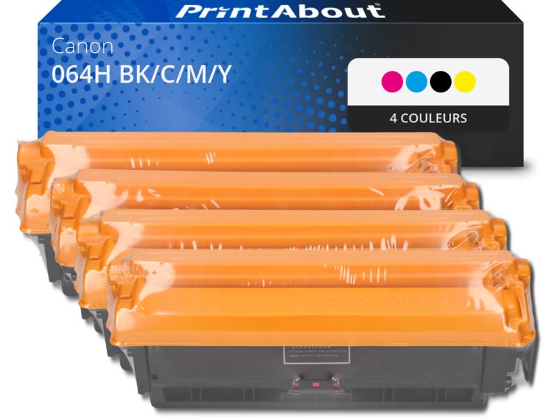 Toner compatible Canon 064H BK/C/M/Y - 4 couleurs - Grande capacité - Multipack
