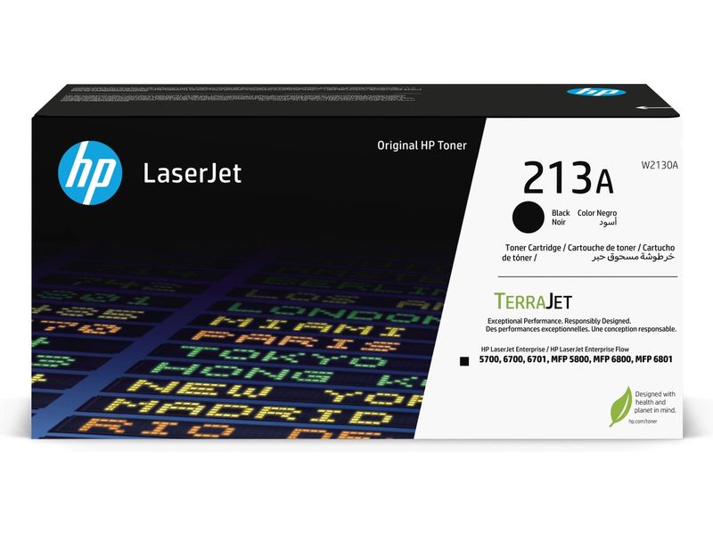 HP 213A - Noir - original - LaserJet - cartouche de toner (W2130A) - pour Color LaserJet Enterprise 67XX, MFP 5800; LaserJet Enterprise Flow MFP 5800, MFP 6800