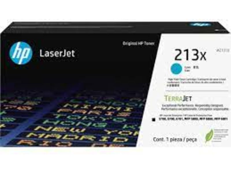 HP 213X - À rendement élevé - cyan - original - LaserJet - cartouche de toner (W2131X) - pour Color LaserJet Enterprise 6700, MFP 5800, MFP 6800; LaserJet Enterprise Flow MFP 6800