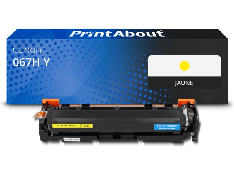 Toner compatible Canon 067H Y - Jaune - Grande capacité