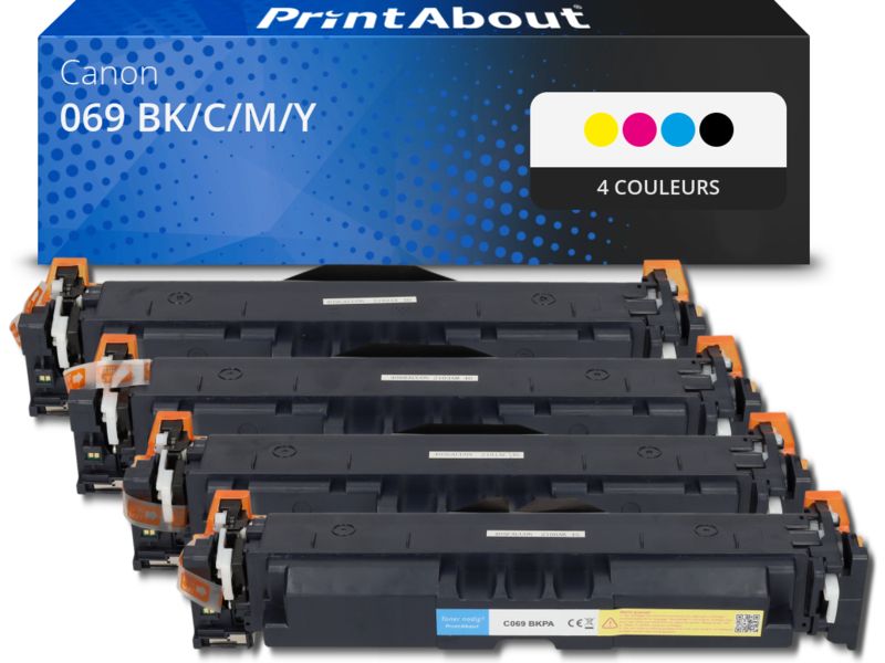 Toner compatible Canon 069 BK/C/M/Y - 4 couleurs - Multipack