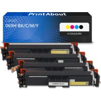 Toner compatible Canon 069H BK/C/M/Y - 4 couleurs - Grande capacité - Multipack