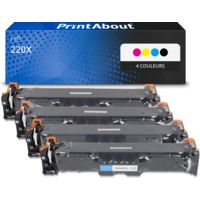 Toner compatible HP 220X (W2200/01/02/03X) - 4 couleurs - Grande capacité - Multipack