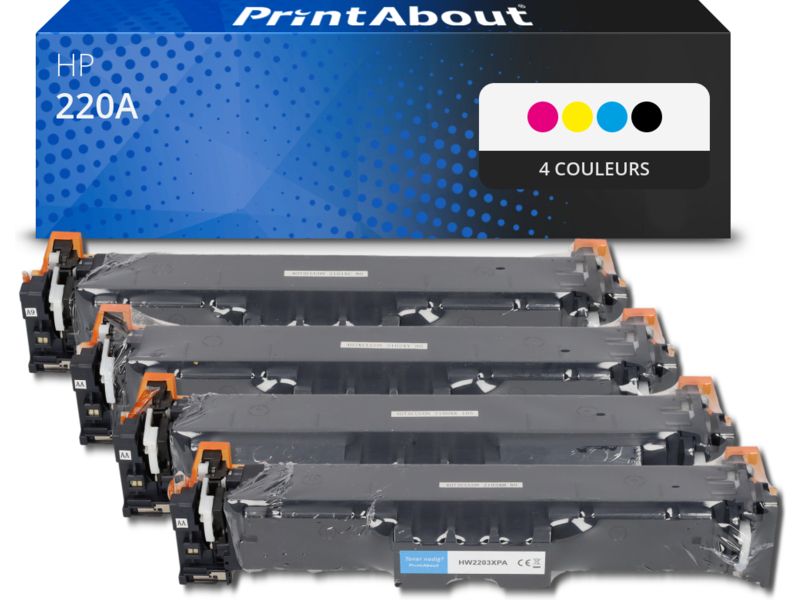 Toner compatible HP 220A (W2200/01/02/03A) - 4 couleurs - Multipack