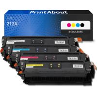 Toner compatible HP 212A (W2120/21/22/23A) - 4 couleurs - Multipack