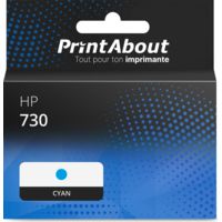 Cartouche compatible HP 730 (P2V68A) - Cyan - Grande capacité