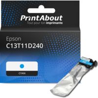 Cartouche compatible Epson C13T11D240 - Cyan - Grande capacité