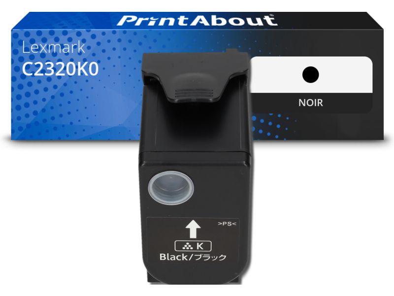 Toner compatible Lexmark C2320K0 - Noir