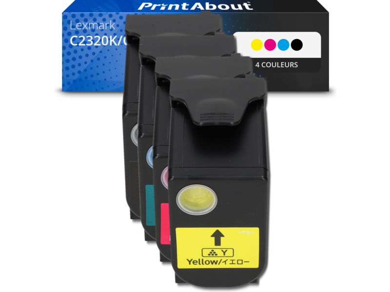 Toner compatible Lexmark C2320K/C/M/Y0 - 4 couleurs - Multipack