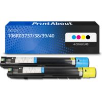 Toner compatible Xerox 106R03737/38/39/40 - 4 couleurs - Très grande capacité - Multipack