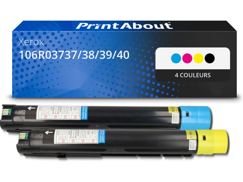 Toner compatible Xerox 106R03737/38/39/40 - 4 couleurs - Très grande capacité - Multipack