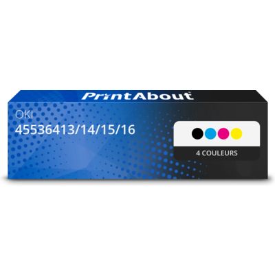 Toner compatible OKI 45536413/14/15/16 - 4 couleurs - Multipack