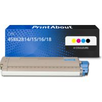 Toner compatible OKI 45862814/15/16/18 - 4 couleurs - Multipack