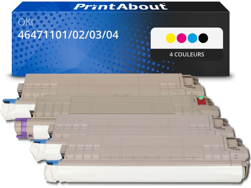 Toner compatible OKI 46471101/02/03/04 - 4 couleurs - Multipack