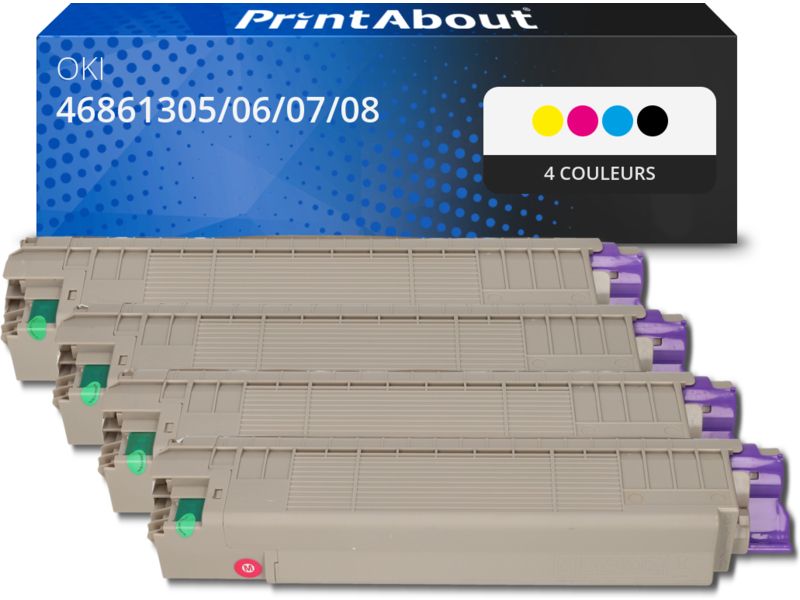 Toner compatible OKI 46861305/06/07/08 - 4 couleurs - Multipack