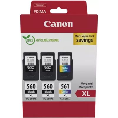 Canon PG-560XL + PG-560XL + PG-561XL Multipack - Noir + 3 couleurs - Cartouche d'encre - Multipack