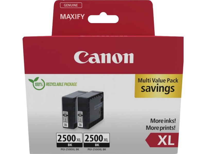 Canon PGI-2500XL Twin pack Inktcartridge Zwart Multipack