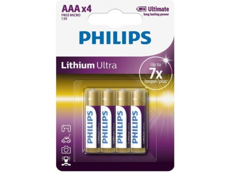Philips Lithium Ultra FR03 Mignon AAA 4 stuks